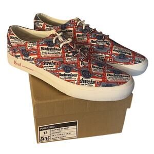 Alife Budweiser Mens Size 13 Public Bud King of Beer Canvas Sneakers - NEW w/Box